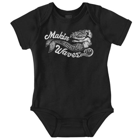 

Cute Makin Waves Beach Mermaid Bodysuit Jumper Girls Infant Baby Brisco Brands 24M