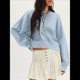 thumbnail image 4 of Sudaderas para Mujer, Suéteres de Cuello Redondo de Gran Tamaño, Blusas de Larga, Ropa de Otoño Invierno 2025 Azul M, 4 of 10
