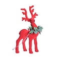 thumbnail image 3 of Flocking Christmas Wreath Plush Reindeer Cute Plastic Christmas Elk Pendants Festive Reusable Xmas Tree Hanging Ornaments, 3 of 5