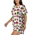 thumbnail image 3 of Womens Pajama Sets With Pocket, halloween mouth Lounge Sets Short Sleeve Sleepwear PJ Sets for Women, 3 of 6