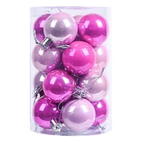 BOPORO Christmas 2024 Ornaments 16Pcs Christmas Balls Set Christmas Tree Hanging Pendant Christmas Home Decor Xmas Tree Ornaments, 2.3 Inch Pink