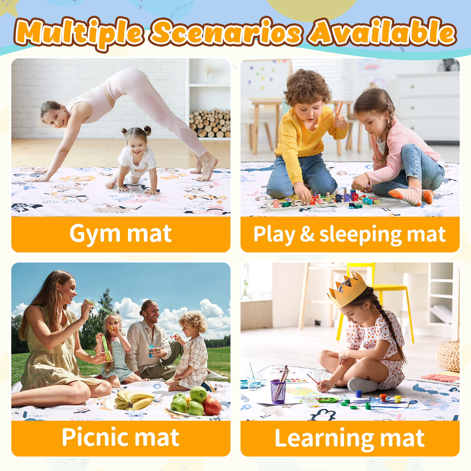 JoyStone Baby Play Mat 50" × 50" Crawling Mat with Anti-Slip photo 3
