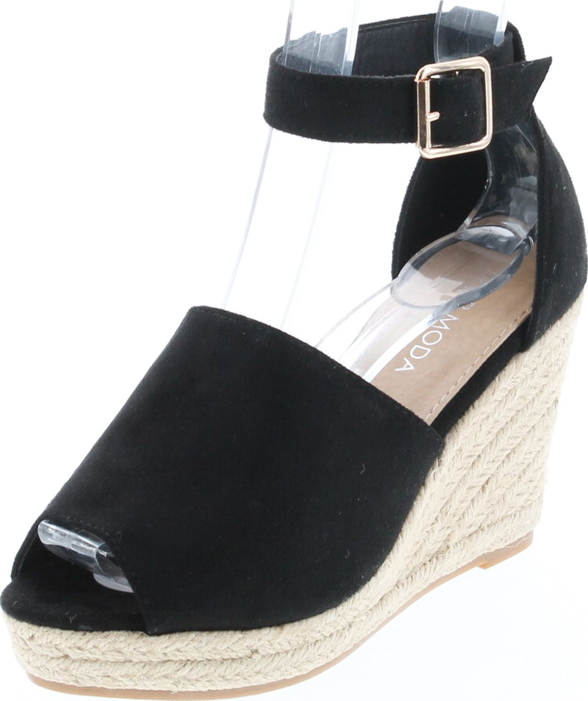 TOP Moda Frankela 3 Womens Open Toe Strappy Slingback Espadrille Wedge Platform Dress Sandals 