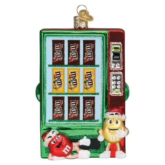 Old World Christmas M&M'S Vending Machine Glass Blown Ornament for Christmas Tree