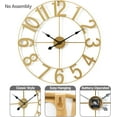 thumbnail image 4 of SLSRFD Large Wall Clock for Living Room Decor - Wall Clock for Kitchen - 24 inch (60 CM) Wall Clock Decorative - Battery Operated Analog Large Clock (Gold), 4 of 15
