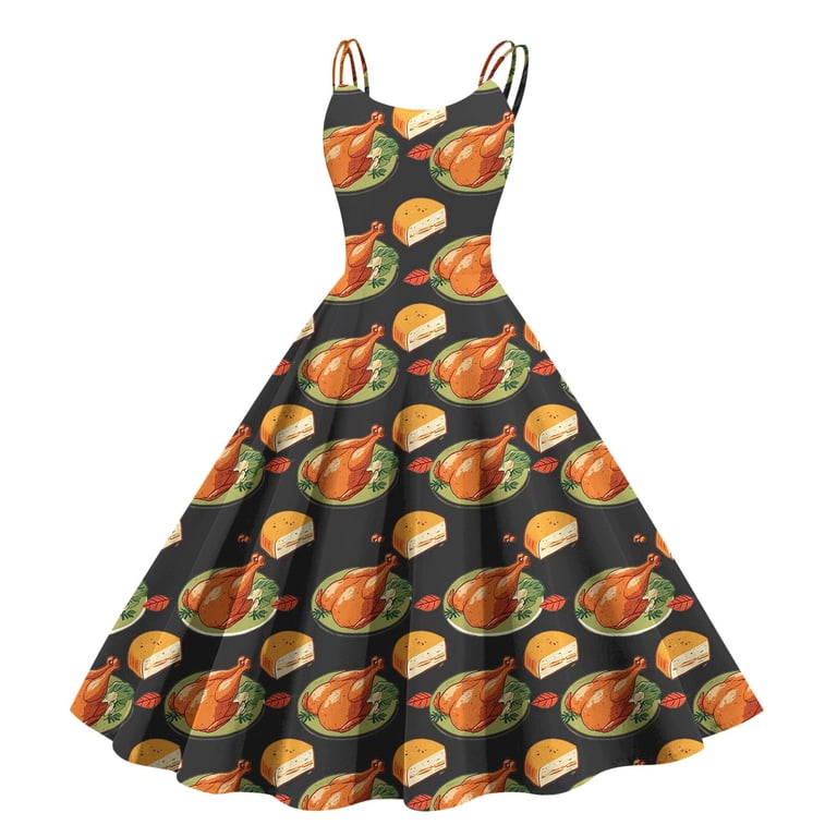 Fashionable And Versatile Thanksgiving Turkey Print Oversized Skirt Formal  Dress under 50 Beaded plus Size Formal Dresses Anniversary Dress Women  Elegant Prom Dresses for Women Evening Long Dresses - Walmart.com
