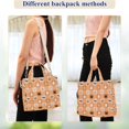 thumbnail image 4 of FORMRS Womens Corduroy Tote Bag Crossbody Shoulder Purse Handbag with Detachable Strap, Orange Ghost Plaid Pattern, 4 of 7