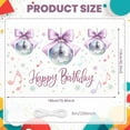 thumbnail image 2 of Sparkly Banner Disco Ball Birthday Party Display Purple Bow Star Pattern Disco Ball Backdrop for Birthday Party Indoor Celebration Photo Backdrop, 2 of 9