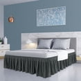 thumbnail image 1 of PiccoCasa Polyester Brushed Bed Skirt with Elastic Dust Ruffles 16" Drop, King Dark Gray, 1 of 8