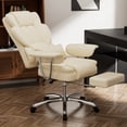thumbnail image 3 of Silla de oficina, Silla de oficina ejecutiva grande y alta con reposapiés, Silla de computadora de cuero, Silla reclinable ergonómica, 3 of 5