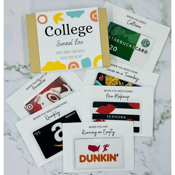 College Survival Box, College Gift Box, Gift Card Holder, Money Holder, College Care Package