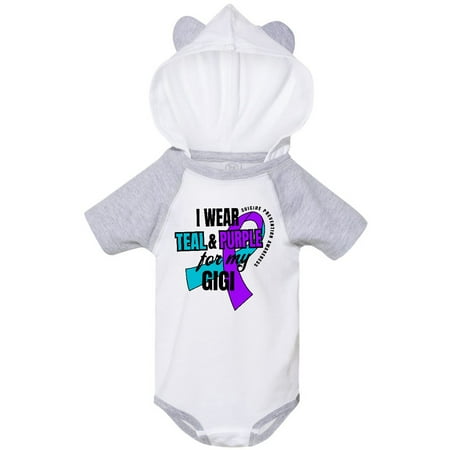 

Inktastic Suicide Prevention I Wear Teal and Purple for My Gigi Gift Baby Boy or Baby Girl Bodysuit