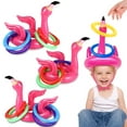 thumbnail image 1 of Juego inflable para lanzar anillos con forma de flamencos para piscina, 15 unidades, Camlinbo, 1 of 7