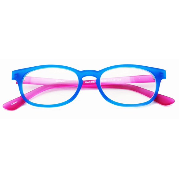 Vision World Eyewear V.W.E. Fun Neon Color Spherical Frame Readers Reading Glasses - Matte Translucent Rubberized Finish (Blue/Purple, 1.50)