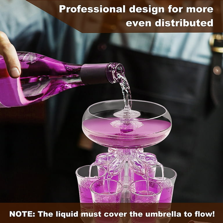 Lzvxtym Pour Shot Dispenser with 6 Cups 18 Effect Lights Shot