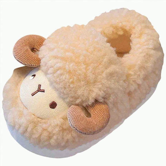 Gvdentm Toddler Slippers Girl Cute Plush Slippers Toddler Boys Girls Warm Animal House Slippers Boots Kids Fuzzy Winter Indoor Bedroom Household Home Shoes(Coffee,2)