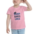 thumbnail image 3 of Daddy Saves Lives Police Officer Cop Dad Father Funny Toddler T-Shirts for Boys Girls (Pink, 2T), 3 of 5