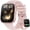 Rose Pink, variant on Smart Watch Fits for Android & iPhone, 1.85 inch Fitness Tracker, Men Womens Smartwatch with Make/Answer Calls/Message Reminder/100+ Sports Models, IP68 Waterproof Pedometer Watch, Perfect Gift, Pink