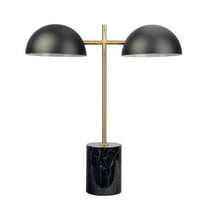 Ledin Black and Gold Double Light Table Lamp with Marble Base