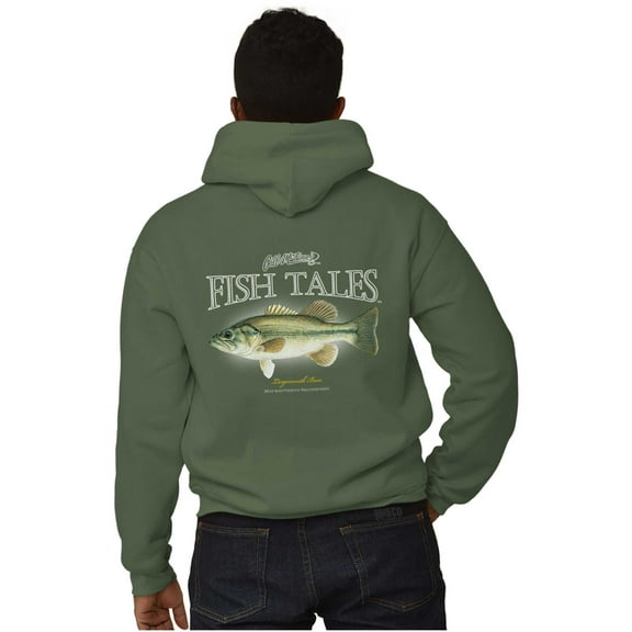 Gill McFinn Bass Fisherman Fishing Unisex Plus Fleece Graphic Hoodie Brisco Brands 2X