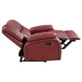thumbnail image 4 of Mila 2pc Manual Recliner Sofa and Loveseat Set- Red Faux Leather- Wood, 4 of 6