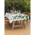 thumbnail image 4 of 60x120 Inch Outdoor Tablecloth with Umbrella Hole Zipper Rectangle Spring Green Leaves Rectangular Tablecloths Outside Waterproof Watercolor Botanical Eucalyptus Vine Patio Table Cover for Picnic, 4 of 8