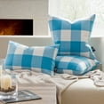 thumbnail image 3 of Plantoscope 18 in x 18 in Buffalo Checker Collection Blue Decorative Pillows (Count of 2), 3 of 5