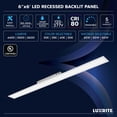 thumbnail image 6 of LUXRITE 6x6 FT LED Recessed Panel 40W/50W/60W 4CCT Up to 6600 Lumens Drop Ceiling Lights Dimmable UL Listed 8 Pack, 6 of 7