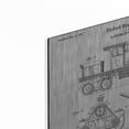 thumbnail image 2 of Luxe Metal Art 'Locomotive Engine Blueprint Patent White' Acrylic Glass Wall Art, 16"x12", 2 of 9