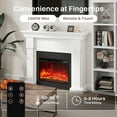 thumbnail image 5 of FURRYFECTION 48" Electric Fireplace with Mantel, 23" Freestanding Fireplace Heater TV Stand with Adjustable 3D Flame, Remote Control, 1500W, White, 5 of 9