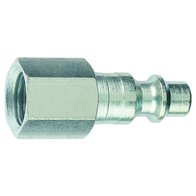 Tapón Tru-Flate 12-235 de acero con diseño I/M de 1/4 pulgadas x FNPT de 1/4 pulgadas, plateado
