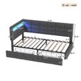 thumbnail image 6 of Twin Size Daybed with LED Light and Charging, Upholstered Corner Bed Frame with Two Drawers and Storage Headboard, Modern Sofa Bed Frame for Living Room, Gray, 6 of 9