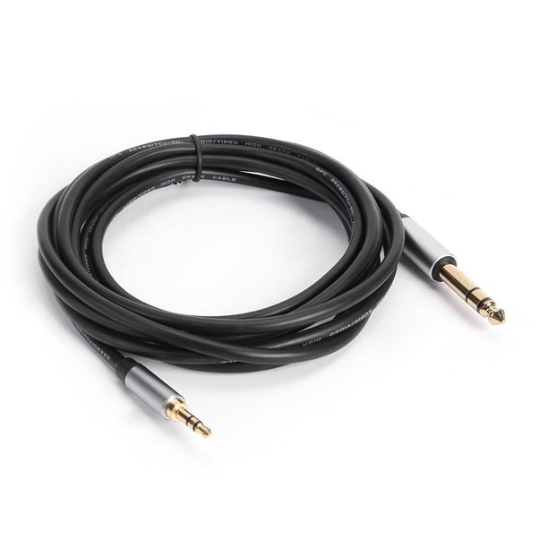 línea de sonido Cable de audio TRS estéreo negro de 3,5 mm a 6,35 mm para auriculares amplificadores Hugtrwg Para estrenar