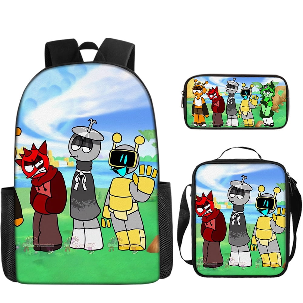 WovenWink Sprunky Backpacks, Sprunki Back Packs Pencil Bags Crossbody Bags Games Mochila Travel Back Packs, Best Gifts for Game Fans Birthday Graduation Theme Party