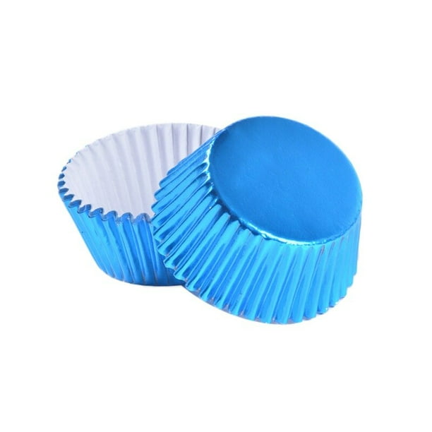 100 Pieces Aluminum Foil Metallic Mini Cupcake Liners Muffin Pans Cake
