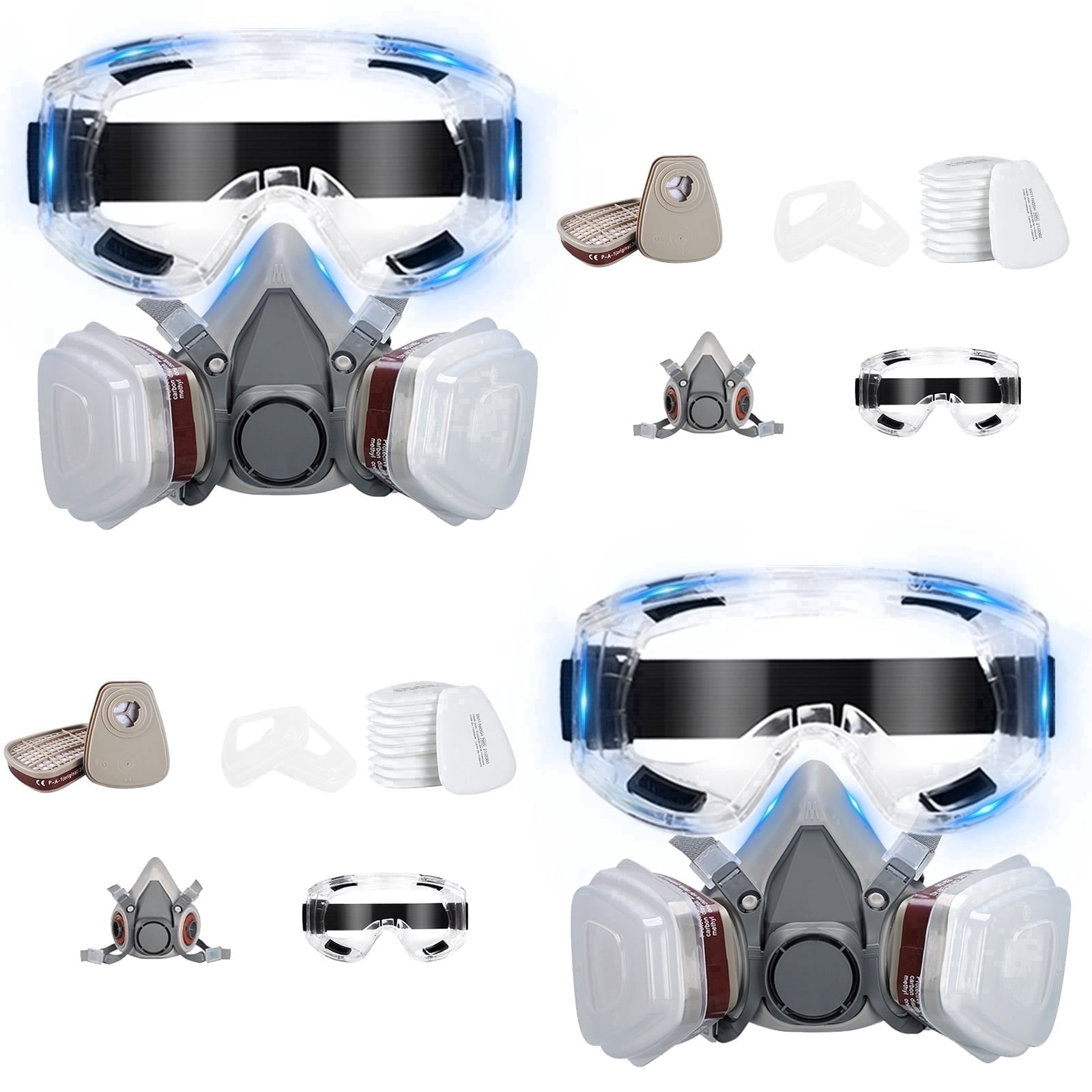 Pomerol Half Face Respirator with Activated Carbon Filter for Painting & Dust Protection, 2-Pack