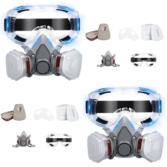 Pomerol Half Face Respirator with Activated Carbon Filter for Painting & Dust Protection, 2-Pack