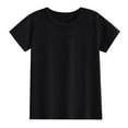 thumbnail image 2 of Viluyesy Boys T-Shirt, Soild Color Short Sleeve Crew Neck Summer Casual Cotton Basic Tee Black 1T, 2 of 6