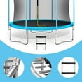 thumbnail image 2 of Noble House 8FT Outdoor Trampoline for Kids with Safety Enclosure Net, Basketball Hoop & Ladder, Blue, 2 of 7