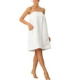 thumbnail image 4 of Bata de baño para mujer Inspire Chic, toalla envolvente, toallas de spa con gorro de ducha para baño XL blanca, 4 of 6