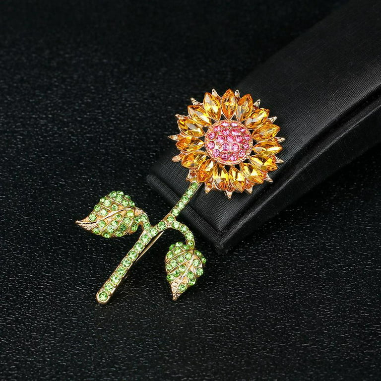 Tohuu Sunflower Brooch Shiny Crystal Rhinestones Brooches Pins Costume  Jewelry Fashion Breastpin Vintage Elegant Brooch Pins for Women Ladies here  