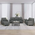 thumbnail image 1 of vidaXL 4 Piece Sofa Set with Pillows Dark Grey Fabric, 1 of 5