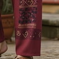 thumbnail image 5 of SGFCWSX Mens Harem Pants Elastic Waist Drawstring Patchwork Loose Boho Hippie Beach Casual Pants Red Size M, 5 of 5