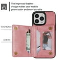 thumbnail image 5 of ELEHOLD Zipper Wallet Case for iPhone 14 Pro 6.1 inch,Made of Premium Vegan Leather and Soft TPU with Shockproof Full Body Protection Magnetic Kickstand and Card Slot Case, Rosegold, 5 of 9