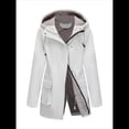 thumbnail image 3 of Chaquetas Softshell Impermeables para Mujer, Abrigos Cálidos con Forro y Capucha, Chaqueta Impermeable Larga. Gris XXL, 3 of 8