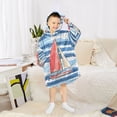 thumbnail image 6 of FORMRS Wearable Blanket Hoodie with Sleeves for Kids Cozy Flannel Sweatshirt, Red Sailboats, 6 of 7