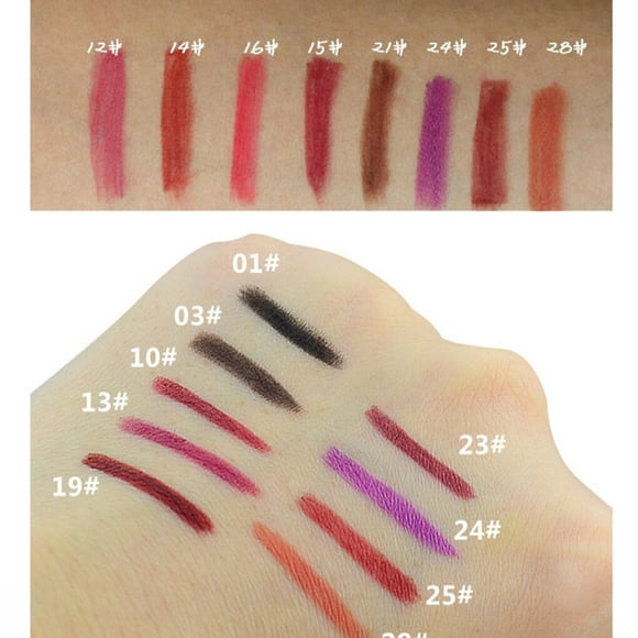 Pack of 12 Lip Liner Pencil DIY Makeup Beauty Make Up Smooth Eyeliner Pen Smooth Make Up Natural Color Portable Travel Lipstick Cosmetics