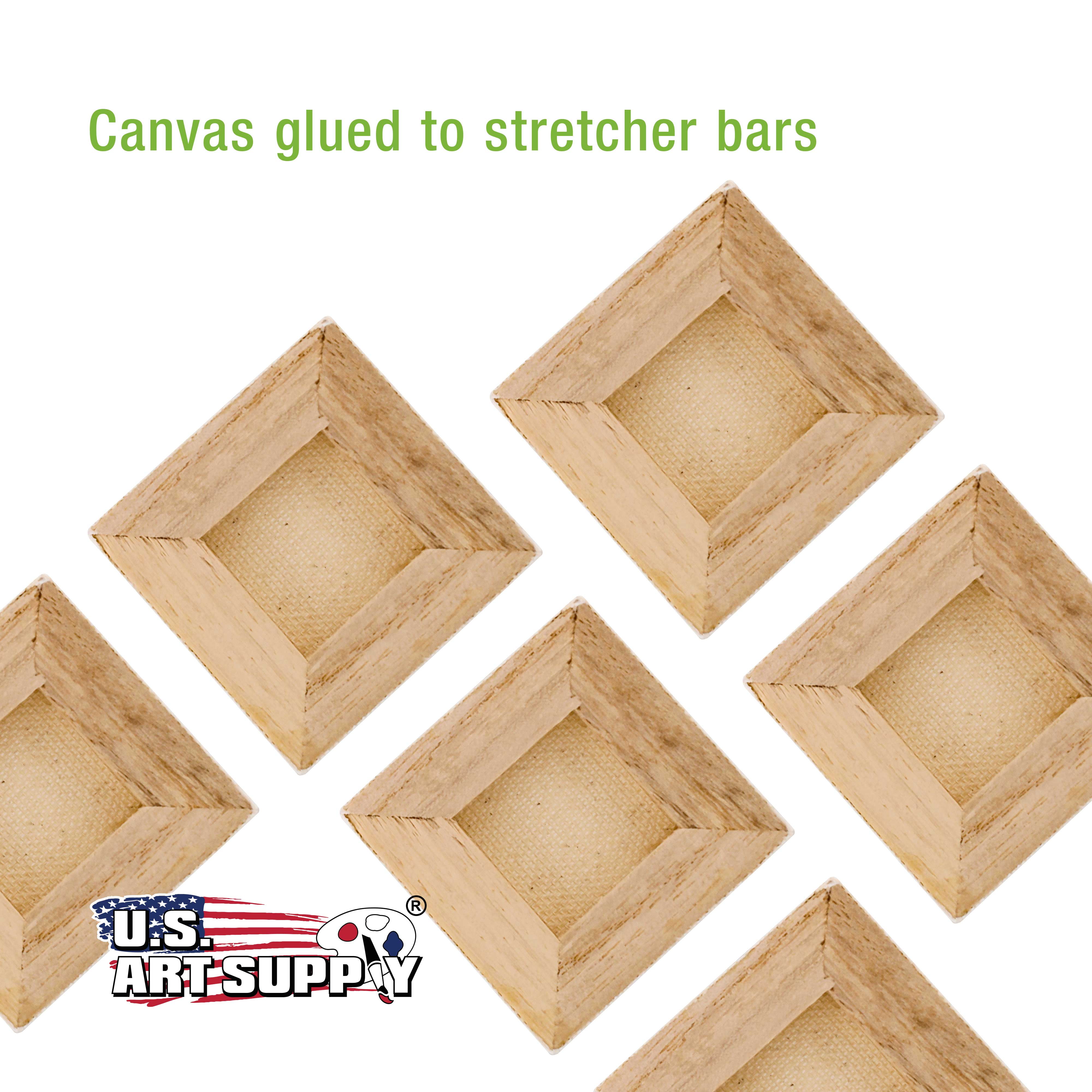U.S. Art Supply 3" x 3" Mini Professional Primed Stretched Canvas 72-Mini Canvases