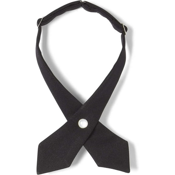 French Toast Girls' Adjustable Cross Tie Solid, Black, One Size