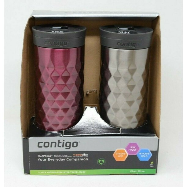 Contigo Snapseal VacuumInsulated Travel Mugs Set of 2 BPA Free